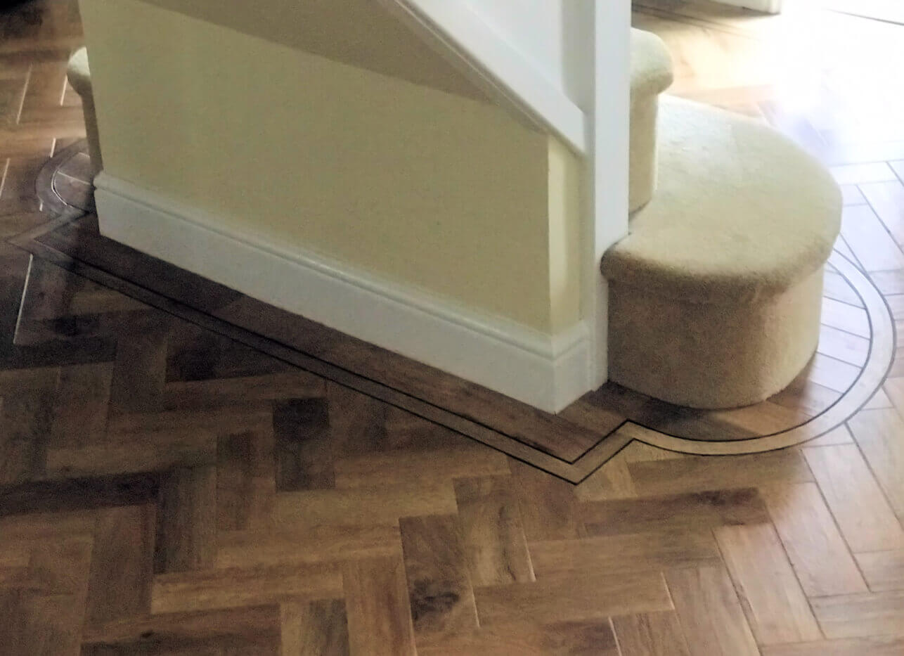 Amtico flooring on corners